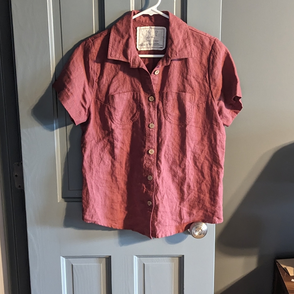 Not Perfect Linen Marsala Top